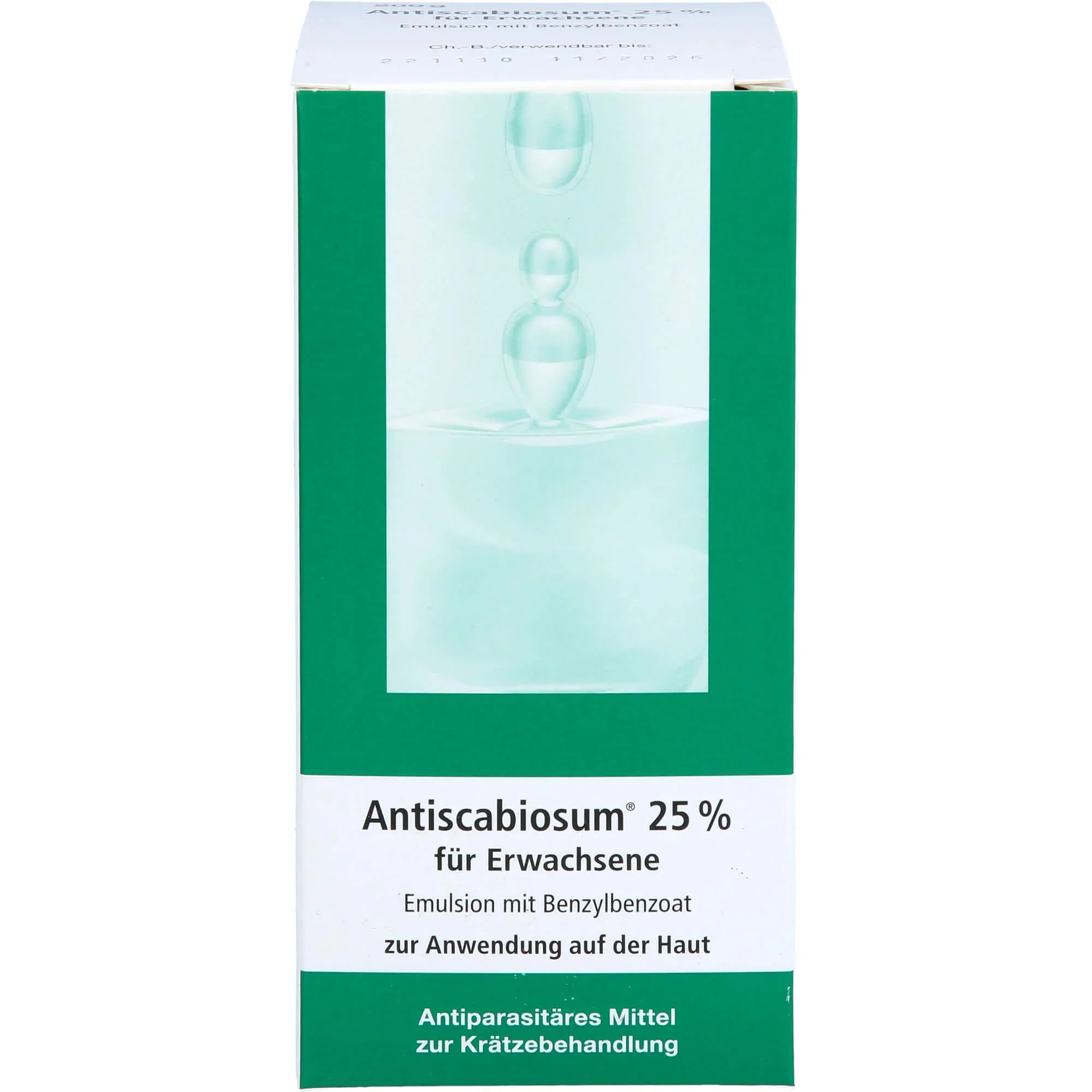 Antiscabiosum 25% for adults, emulsion for scabies treatment, 200 ml solution