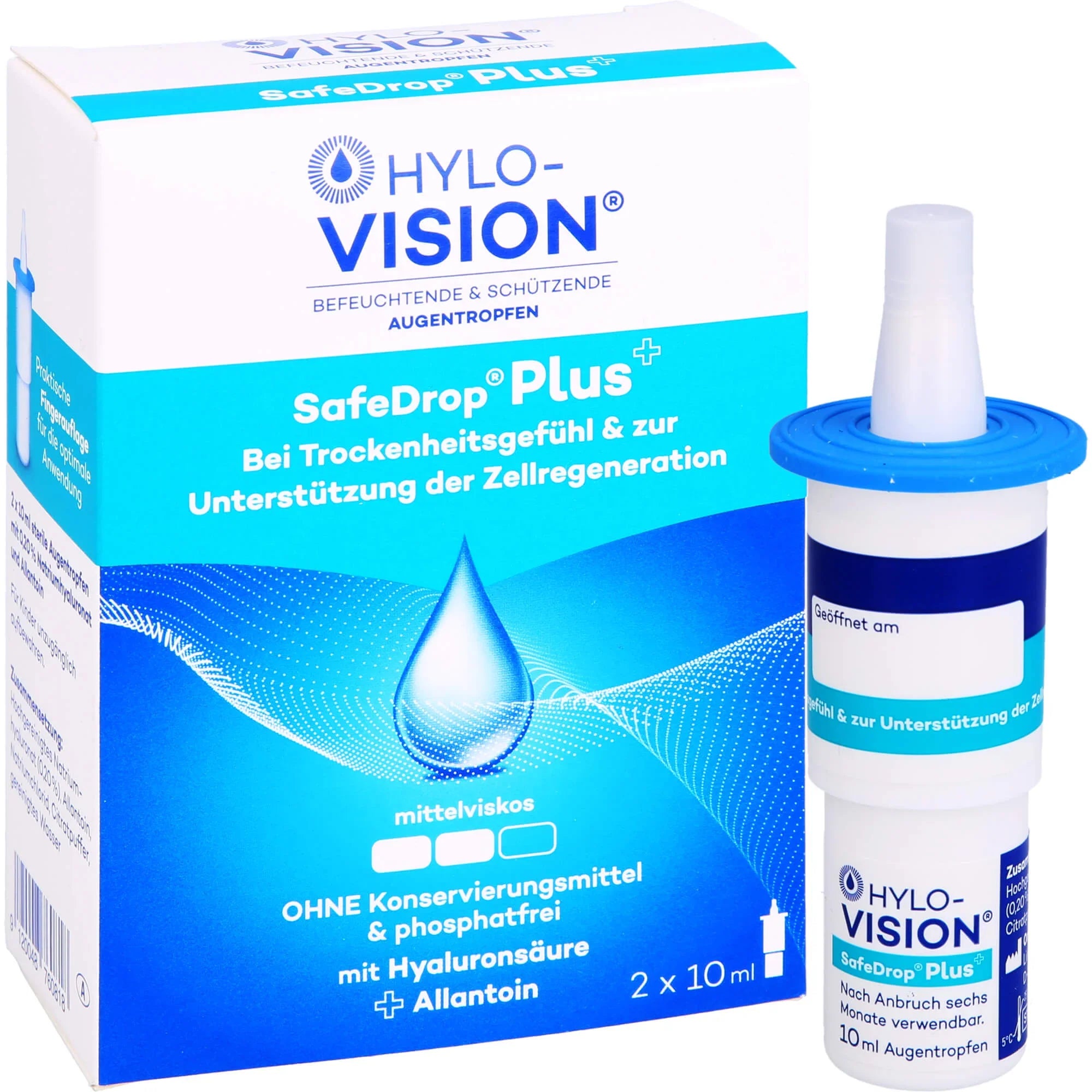 HYLO-VISION SafeDrop Plus moisturizing & protective eye drops, 20 ml