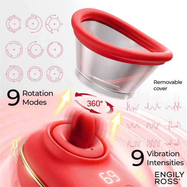 Engily Ross Lizer Vacuum Pump Licking Stimulator with Vibrations Red
