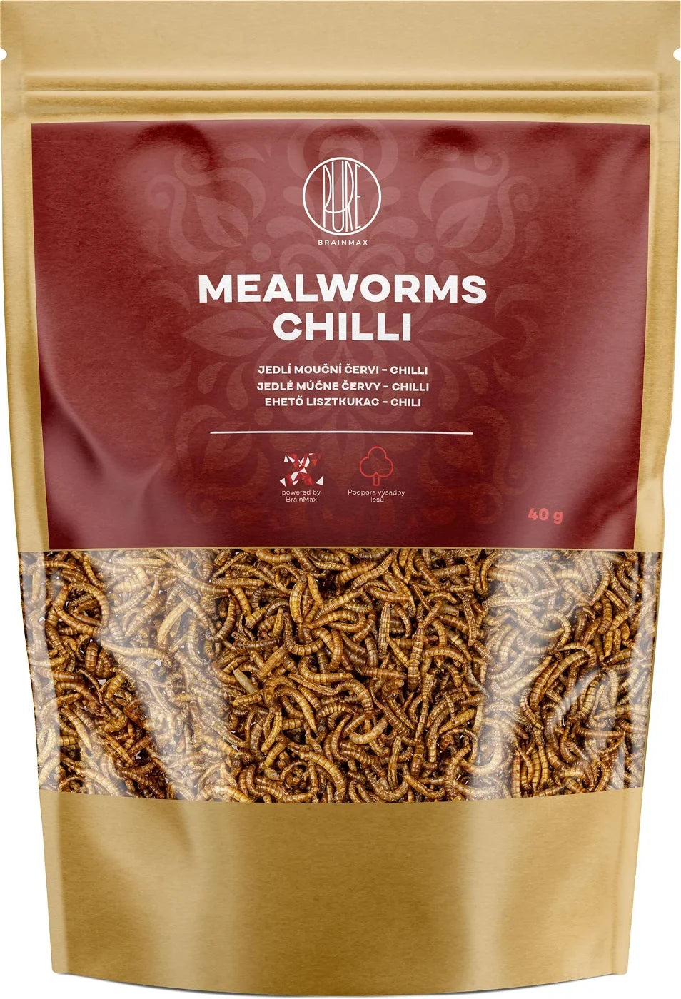 BrainMax Pure Mealworms, chili, 40 g