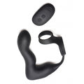 Swell Inflatable & Vibrating Prostate Plug + Cock & Ball Ring Remote Control Black