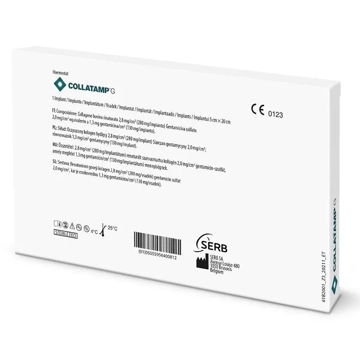 Collatamp G hemostatic sponge 5x20x0.5cm