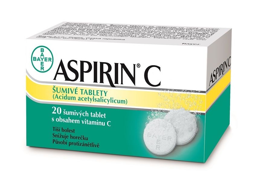 Aspirin C 20 effervescent tablets fever and pain relief