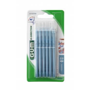 GUM BI-DIRECTION blue 0,9 mm interdental brush 6 pcs