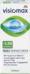VISIOMAX daily contact lenses, -3.00 DP, 4 pairs
